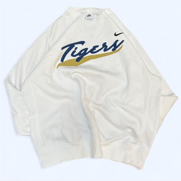 Detroit Tigers Nike Crewneck Sweatshirt Men’s XL White & Blue MLB Fan Pullover - Picture 1 of 8